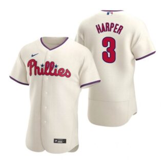 Men's #3 Bryce Harper Philadelphia Phillies Flex Base Jersey Cream