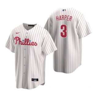 Men's #3 Bryce Harper Philadelphia Phillies Cool Base Jersey White