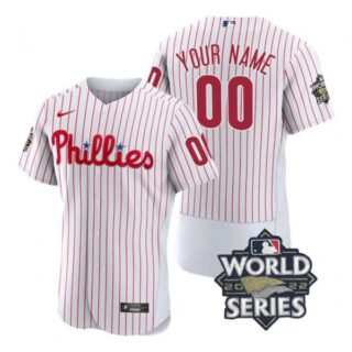 Men's Philadelphia Phillies Custom 2022 World Series Stitched Jersey White