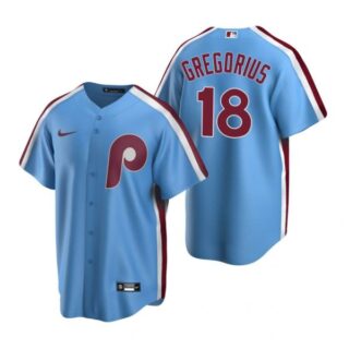 Men's #18 Didi Gregorius Philadelphia Phillies Cool Base Jersey Light Blue