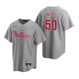 Men's #50 Hector Neris Philadelphia Phillies Cool Base Jersey Gray