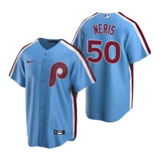 Men's #50 Hector Neris Philadelphia Phillies Cool Base Jersey Light Blue