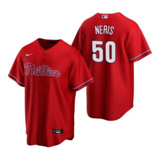 Men's #50 Hector Neris Philadelphia Phillies Cool Base Jersey Red