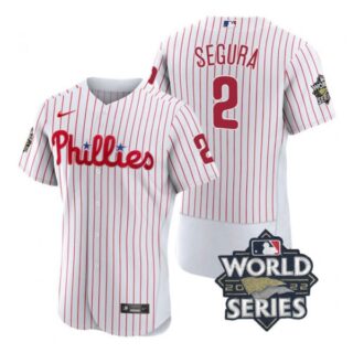 Men's Philadelphia Phillies Jean Segura 2022 World Series Stitched Jersey White