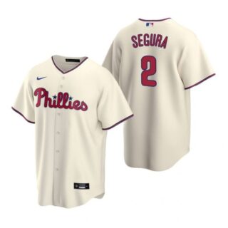 Men's #2 Jean Segura Philadelphia Phillies Cool Base Jersey Cream