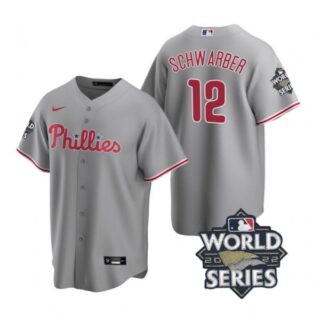 Youth Philadelphia Phillies Kyle Schwarber 2022 World Series Gray Stitched Jersey