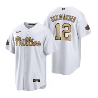 Men's Cool Base Kyle Schwarber Philadelphia Phillies 2022 MLB All-Star Game White Stitched Jersey
