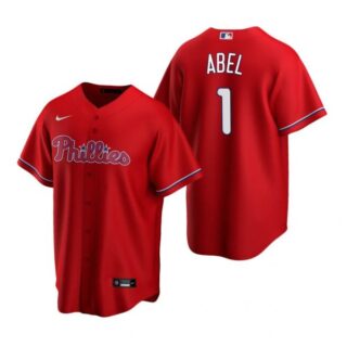 Men's #1 Mick Abel Philadelphia Phillies Cool Base Jersey Red