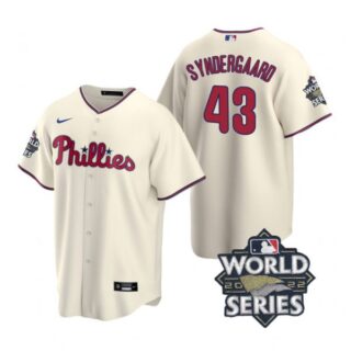 Youth Philadelphia Phillies Noah Syndergaard 2022 World Series Cream Stitched Jersey