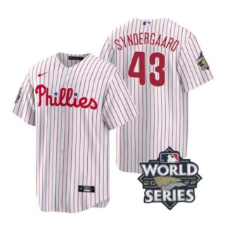 Youth Philadelphia Phillies Noah Syndergaard 2022 World Series White Stitched Jersey
