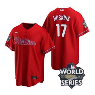 Youth Philadelphia Phillies Rhys Hoskins 2022 World Series Red Stitched Jersey