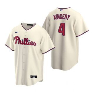 Men's #4 Scott Kingery Philadelphia Phillies Cool Base Jersey Cream