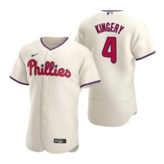 Men's #4 Scott Kingery Philadelphia Phillies Flex Base Jersey Cream