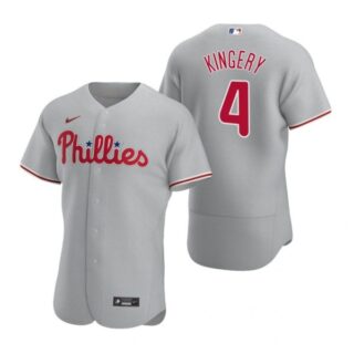 Men's #4 Scott Kingery Philadelphia Phillies Flex Base Jersey Gray