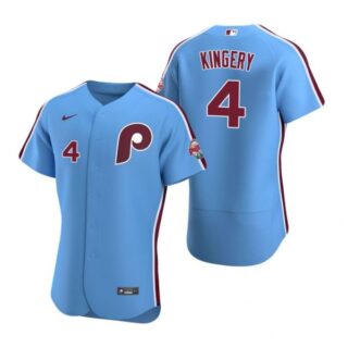 Men's #4 Scott Kingery Philadelphia Phillies Flex Base Jersey Light Blue