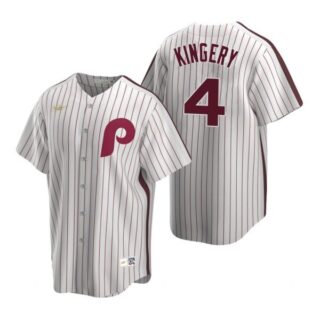 Men's #4 Scott Kingery Philadelphia Phillies Cool Base Jersey White Cooperstown