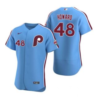 Men's #48 Spencer Howard Philadelphia Phillies Flex Base Jersey Light Blue
