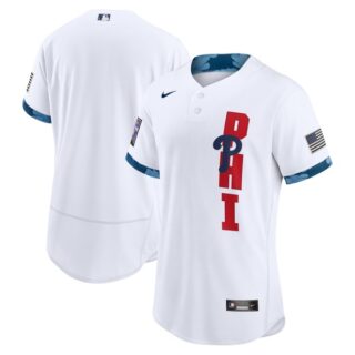 Men's - Flex Base Philadelphia Phillies 2021 MLB All-Star White Jersey Worn In-Game - Stitched