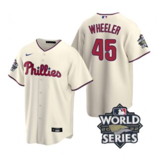 Youth Philadelphia Phillies Zack Wheeler 2022 World Series Cream Stitched Jersey
