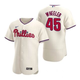 Men's #45 Zack Wheeler Philadelphia Phillies Flex Base Jersey Cream