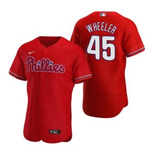 Men's #45 Zack Wheeler Philadelphia Phillies Flex Base Jersey Red