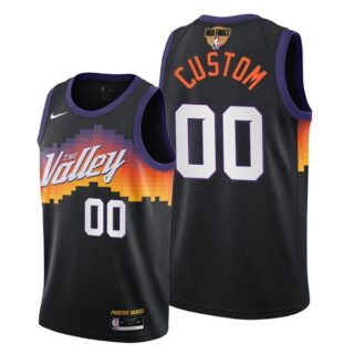 Men's Custom Phoenix Suns 2021 NBA Finals Jersey Black City Editon