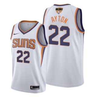Men's #22 Deandre Ayton Phoenix Suns 2021 NBA Finals Jersey White Association