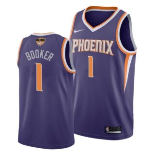 Men's #1 Devin Booker Phoenix Suns 2021 NBA Finals Jersey Purple Icon Editon