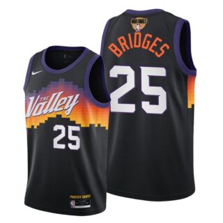 Men's #25 Mikal Bridges Phoenix Suns 2021 NBA Finals Jersey Black City Editon