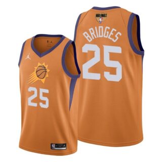 Men's #25 Mikal Bridges Phoenix Suns 2021 NBA Finals Jersey Statement Orange