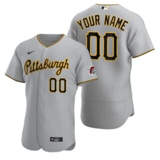 Men's Custom Pittsburgh Pirates Flex Base Jersey Gray