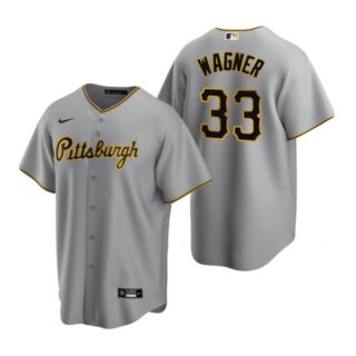 Men's #33 Honus Wagner Pittsburgh Pirates Cool Base Jersey Gray