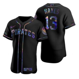 Men's Ke'Bryan Hayes Pittsburgh Pirates Black Holographic Jersey Black Holographic