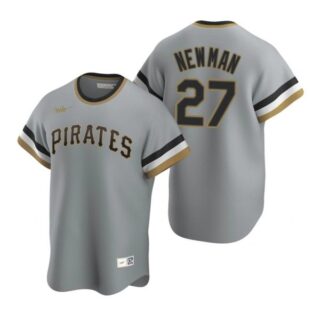 Men's #27 Kevin Newman Pittsburgh Pirates Cool Base Jersey Gray Cooperstown
