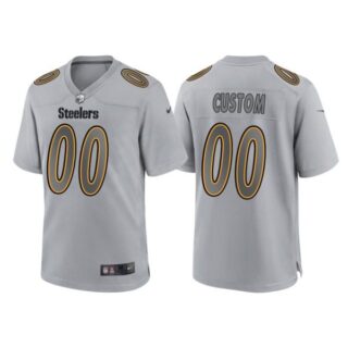 Youth Pittsburgh Steelers Custom Gray Atmosphere Fashion Stitched Jersey