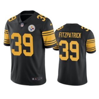 Men's #39 Minkah Fitzpatrick Pittsburgh Steelers Black Color Rush Limited Jersey Stitched
