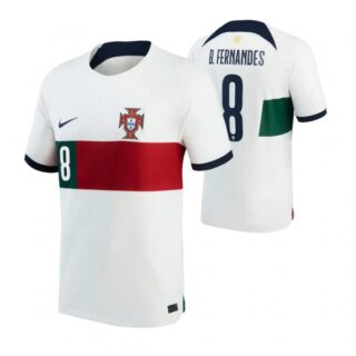 Men's Bruno Fernandes Portugal National Team White Away Soccer Jersey 2022-23