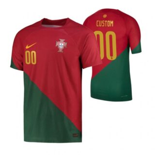 Men's Custom Portugal National Team Red Home Soccer Jersey 2022-23