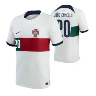 Men's Joao Cancelo Portugal National Team White Away Soccer Jersey 2022-23