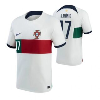 Men's Joao Mario Portugal National Team White Away Soccer Jersey 2022-23