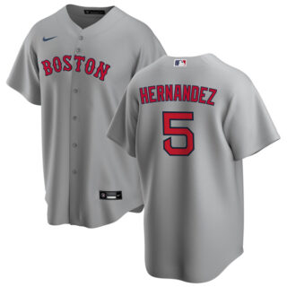 Men's Boston Red Sox #5 Enrique Hernandez Jersey Cool Base Gray