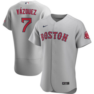 Men's Boston Red Sox #7 Christian Vázquez Jersey Flex Base Gray