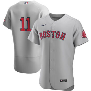 Men's Boston Red Sox #11 Rafael Devers Jersey Flex Base Gray