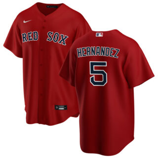 Men's Boston Red Sox #5 Enrique Hernandez Jersey Cool Base Red