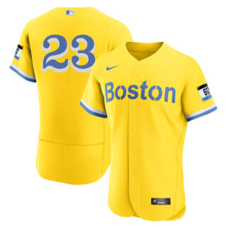 Men's Boston Red Sox #23 Michael Chavis Jersey Flex Base Yellow