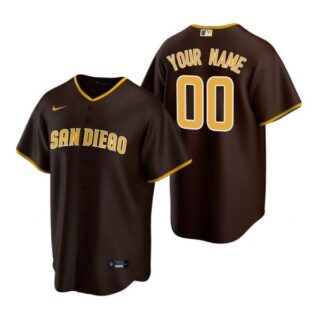 Men's Custom San Diego Padres Cool Base Jersey Brown