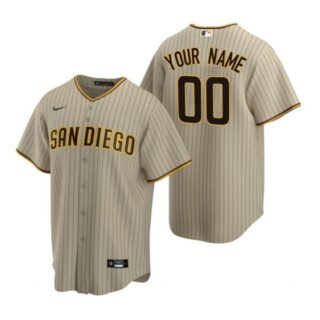Men's Custom San Diego Padres Cool Base Jersey Sand Brown