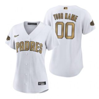 Women's Custom San Diego Padres 2022 MLB All-Star Game White Stitched Jersey