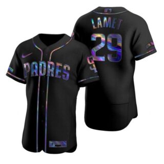 Men's #29 Dinelson Lamet San Diego Padres Black Holographic Jersey Black Holographic