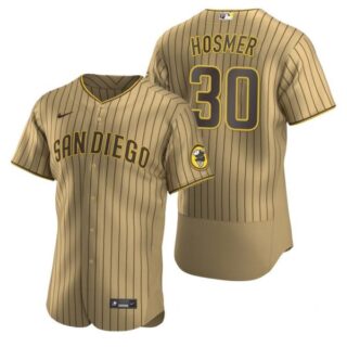Men's #30 Eric Hosmer San Diego Padres Flex Base Jersey Tan Brown